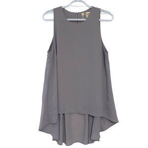 NWT Womens Aryeh Gray Sleeveless High-Low Chiffon Tunic Top Medium